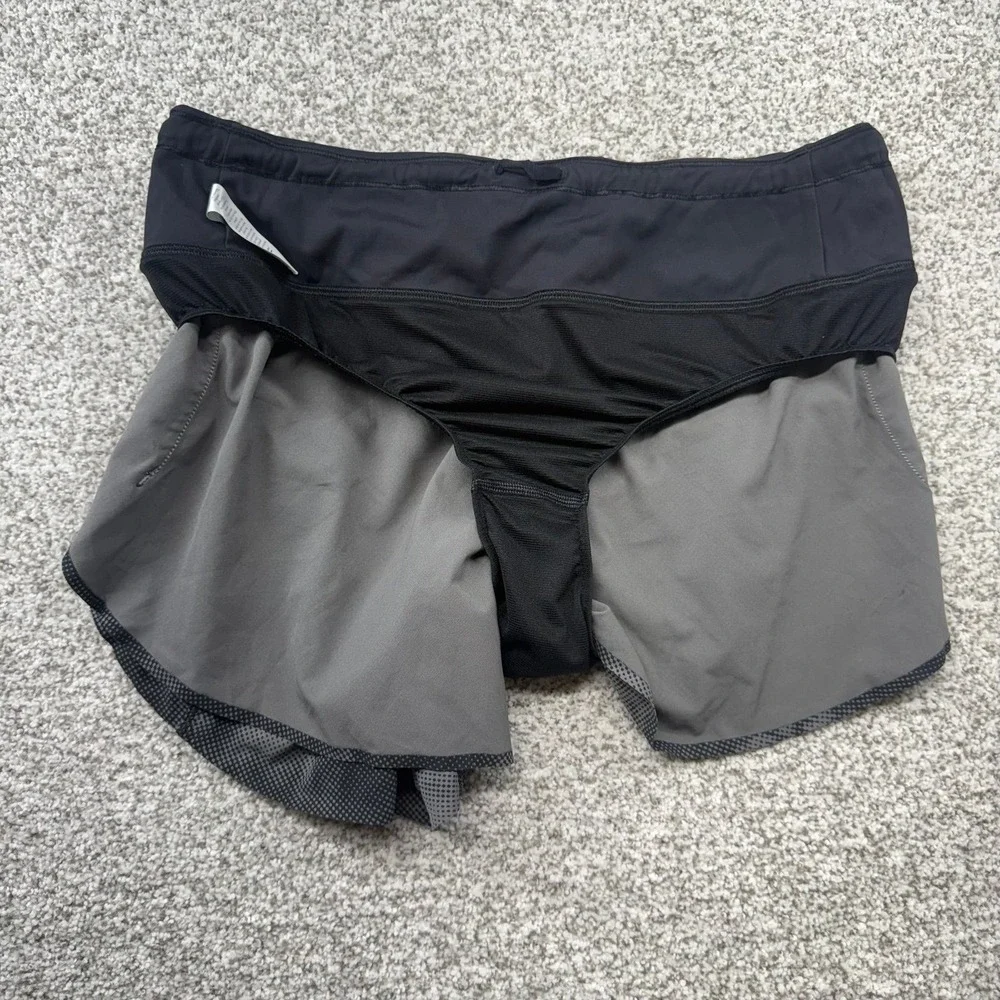 Women's Athleta Run With It Lined Black Gray‎ Athletic Running Shorts Size S